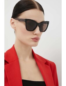 Versace okulary przeciwsłoneczne damskie kolor brązowy
