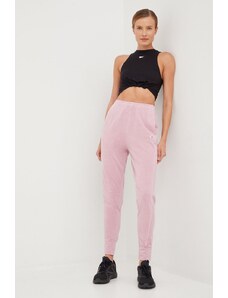 Reebok Classic spodnie dresowe damskie kolor różowy gładkie