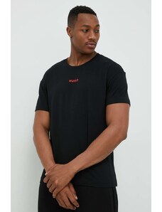 HUGO t-shirt męski kolor czarny gładki 50480246
