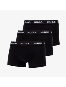 Bokserki Hugo Boss Logo-Waistband Trunks 3-Pack Black