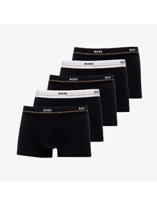Bokserki Hugo Boss Stretch-Cotton Trunks With Logo Waistbands 5-Pack Black