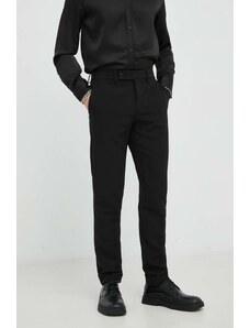 Bruuns Bazaar spodnie KarlSus Basic Pants męskie kolor czarny dopasowane
