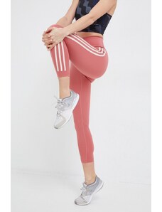 adidas Performance legginsy treningowe Optime Trainicons damskie kolor różowy z nadrukiem