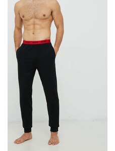 HUGO spodnie piżamowe męskie kolor czarny gładka 50480236