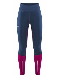 Damskie wiatroszczelne spodnie sportowe Craft ADV Essence Wind Tights Niebieskie z różowym