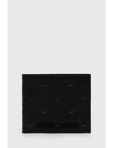 Emporio Armani portfel skórzany męski kolor czarny YEM122 Y142V