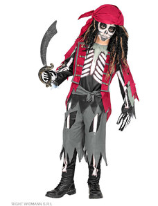 Carnival Party 5-częściowy kostium "Pirat" w kolorze szaro-czerwonym