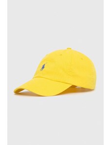 Polo Ralph Lauren czapka z daszkiem bawełniana kolor żółty z aplikacją