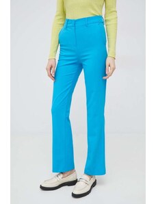 United Colors of Benetton spodnie damskie kolor niebieski szerokie high waist