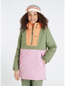 Dziewczęca kurtka narciarska Protest SENNAY zielono-pomarańczowa