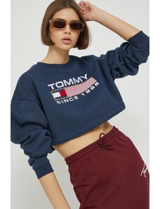 Tommy Jeans bluza damska kolor granatowy z aplikacją