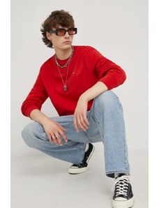 Levi's bluza bawełniana męska kolor czerwony gładka