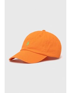 Polo Ralph Lauren czapka z daszkiem bawełniana kolor pomarańczowy z aplikacją