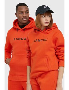 Kangol bluza unisex kolor pomarańczowy z kapturem z nadrukiem