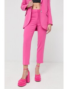 MICHAEL Michael Kors spodnie damskie kolor różowy szerokie medium waist
