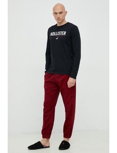 Hollister Co. piżama męska kolor czerwony wzorzysta