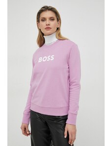 BOSS bluza bawełniana damska kolor różowy z nadrukiem 50468357