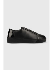 Calvin Klein sneakersy skórzane HM0HM00869 LOW TOP LACE UP FESTIVE kolor czarny