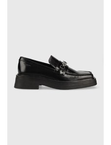 Vagabond Shoemakers mokasyny skórzane EYRA damskie kolor czarny na płaskim obcasie 5550.001.20
