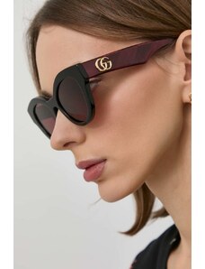 Gucci okulary przeciwsłoneczne damskie kolor bordowy