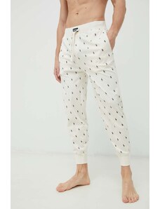 Polo Ralph Lauren spodnie piżamowe bawełniane kolor beżowy wzorzysta