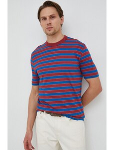 PS Paul Smith t-shirt bawełniany kolor bordowy wzorzysty