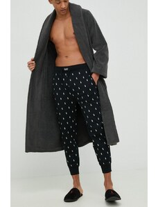 Polo Ralph Lauren spodnie piżamowe bawełniane kolor czarny wzorzysta