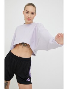 adidas Performance bluza do jogi Yoga Studio damska kolor fioletowy gładka