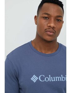 Columbia t-shirt męski kolor niebieski z nadrukiem 1680053.SS23-112