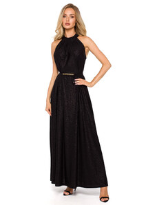 MOE Sukienka z dekoltem halter- czarna - Rozmiar: Uniwersalny