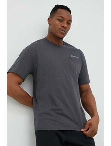 Columbia t-shirt bawełniany kolor szary gładki 2037491-278