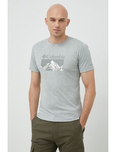 Columbia t-shirt sportowy Zero Rules kolor szary z nadrukiem