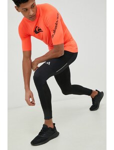 adidas Performance legginsy do biegania Saturday kolor czarny gładkie