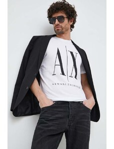Armani Exchange t-shirt bawełniany kolor biały z nadrukiem 8NZTPA ZJH4Z NOS