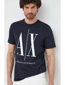 Armani Exchange t-shirt bawełniany kolor granatowy z nadrukiem 8NZTPA ZJH4Z NOS