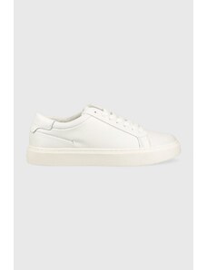 Calvin Klein sneakersy skórzane LOW TOP LACE UP LTH SM kolor biały HM0HM01018