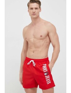 Tommy Jeans szorty kąpielowe kolor czerwony