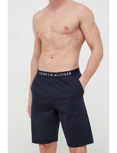 Tommy Hilfiger szorty piżamowe bawełniane kolor granatowy gładka UM0UM03080
