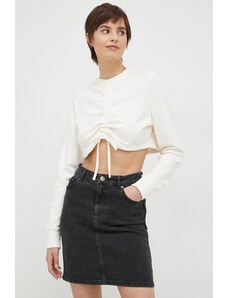 Calvin Klein Jeans bluza damska kolor biały gładka