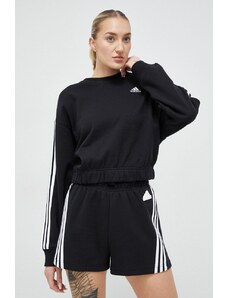 adidas bluza bawełniana damska kolor czarny z aplikacją