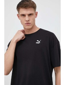 Puma t-shirt bawełniany kolor czarny gładki 538070-88