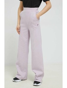 Fila spodnie dresowe bawełniane kolor fioletowy gładkie