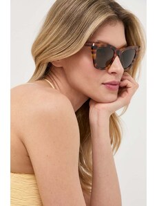 Saint Laurent okulary przeciwsłoneczne damskie kolor beżowy