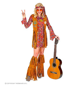Carnival Party 4-częściowy kostium "Hippie" w kolorze jasnobrązowo-czerwonym