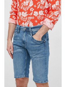 Pepe Jeans szorty jeansowe Track męskie kolor granatowy