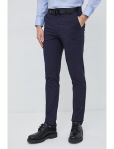 Calvin Klein spodnie męskie kolor granatowy dopasowane