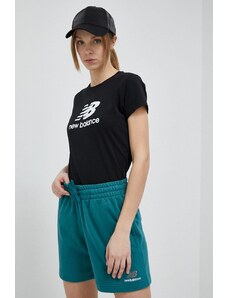 New Balance t-shirt bawełniany kolor czarny WT31546BK-6BK