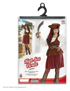 Carnival Party 5-częściowy kostium "Pirat" w kolorze brązowo-czerwonym