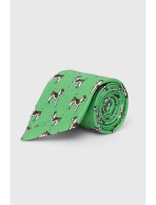 Polo Ralph Lauren krawat lniany kolor zielony