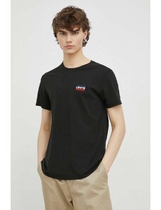 Levi's t-shirt bawełniany 2-pack kolor czarny z nadrukiem
